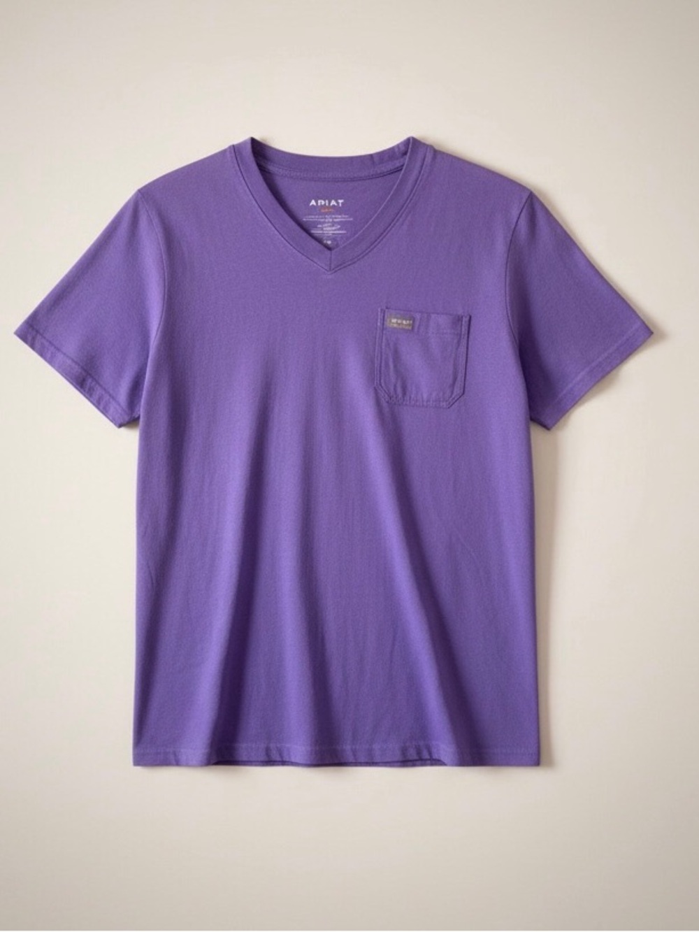 Ariat Rebar Work American Flag Purple V-Neck Tee Women's Large
